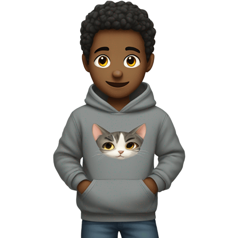 Boys with cat hoodies emoji