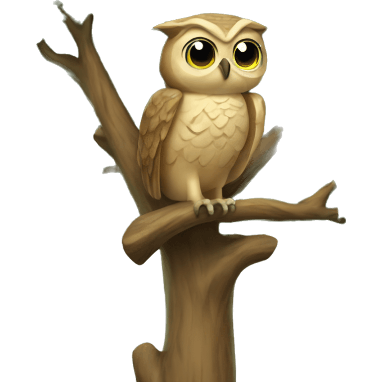 Owl on top of a tree emoji