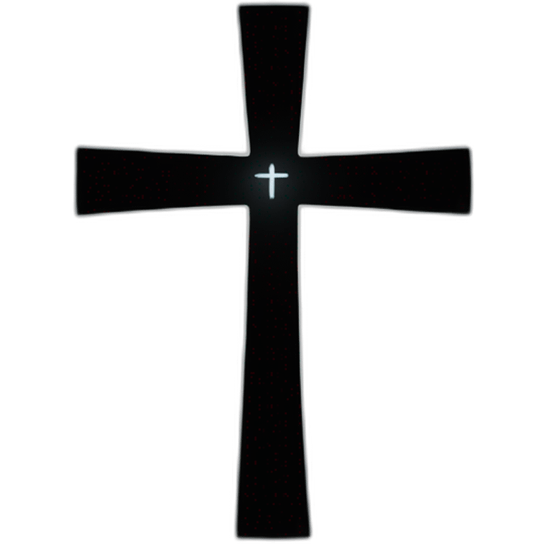 Black cross with stars around it emoji