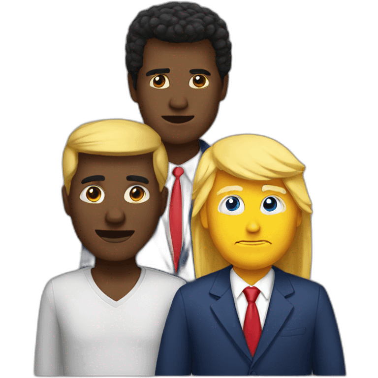 Trump with black guy emoji