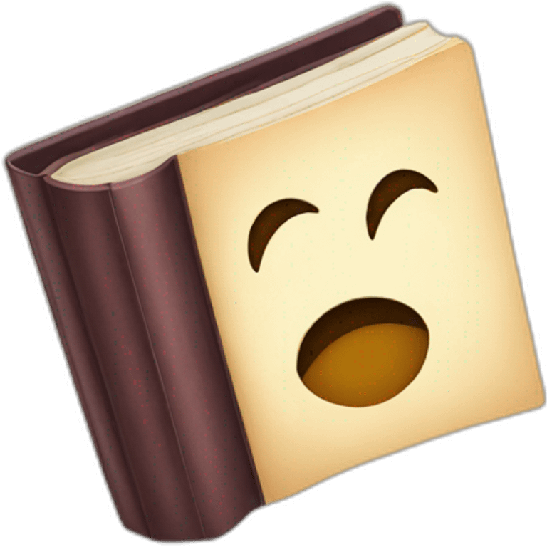 Book with face emoji