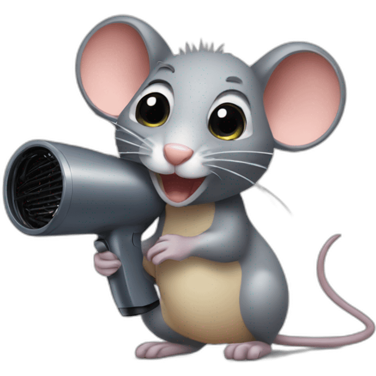 Rat with hair dryer emoji