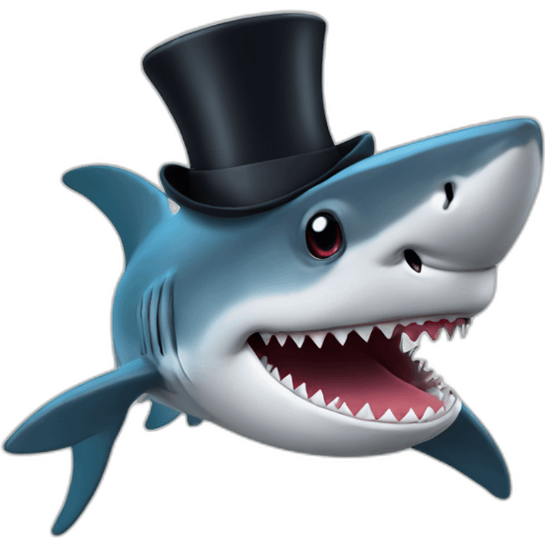 Shark with a top hat emoji