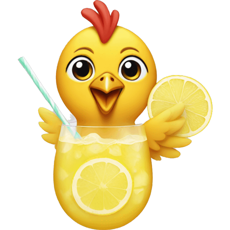 chicken with lemonade emoji