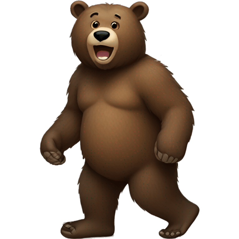 Bear with big foot emoji