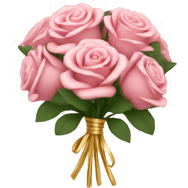 Gold Bouquet with pink rose  emoji