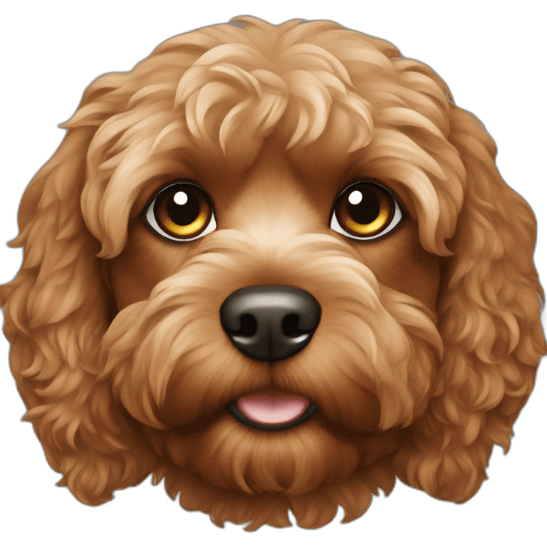 brown cavapoo head emoji