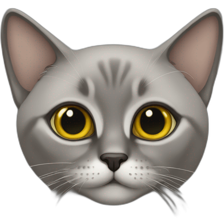 Chat siamois gris emoji