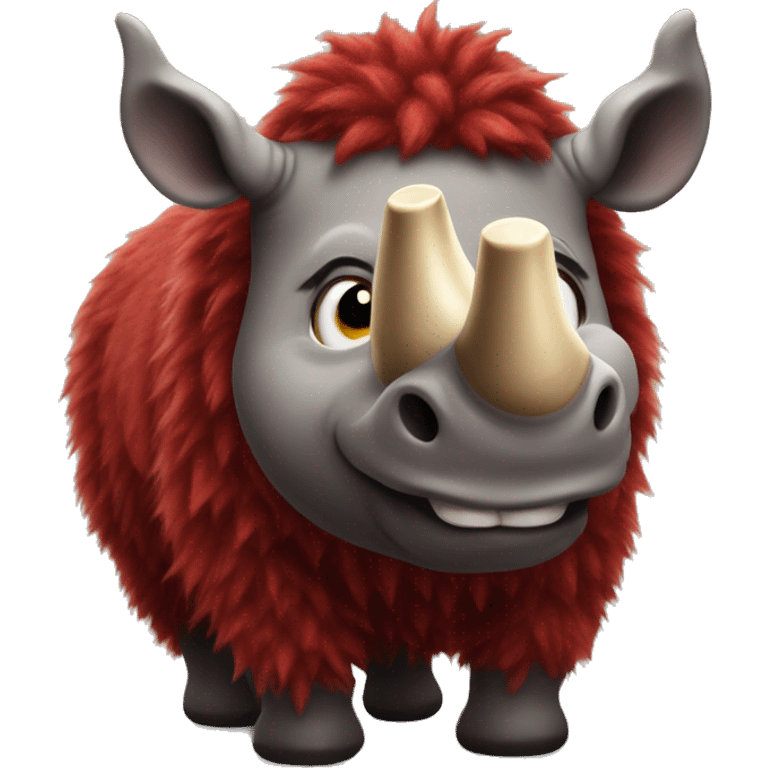 red wooly rhinoceros emoji