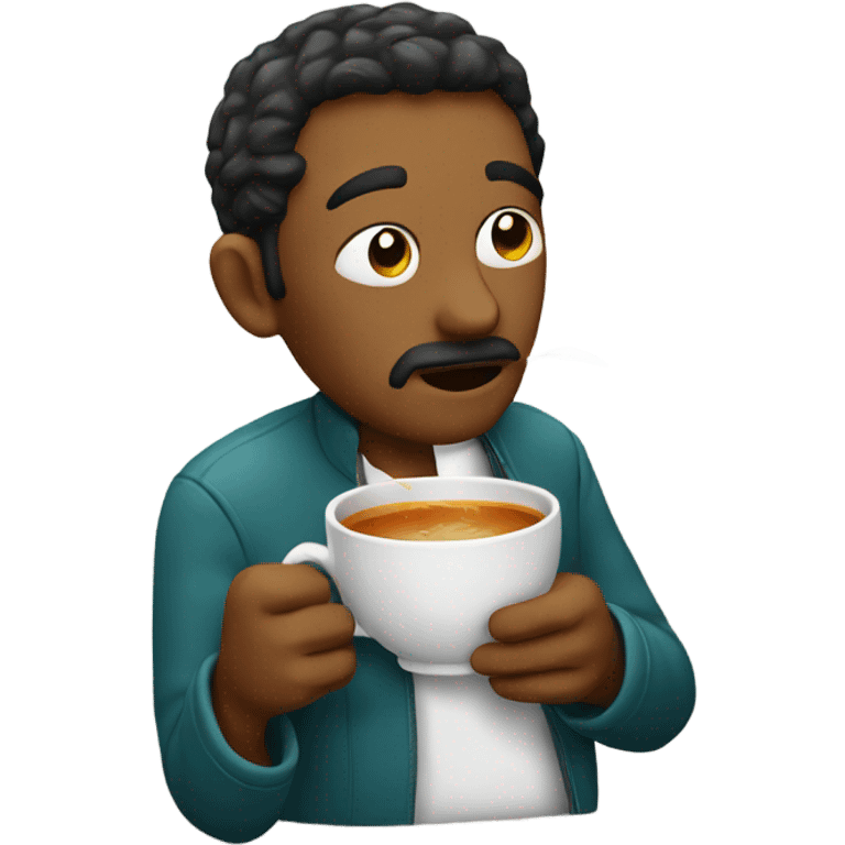 soup drinking coffee emoji