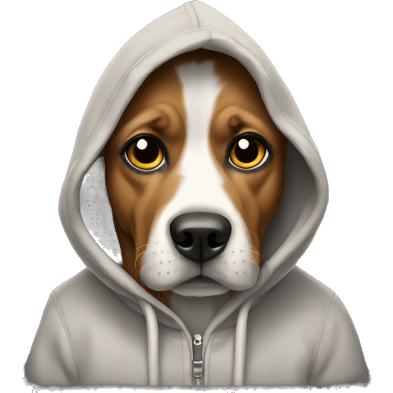 Dog wearing a hoodie  emoji