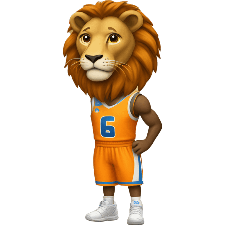 Lion with SU basketball uniform on emoji