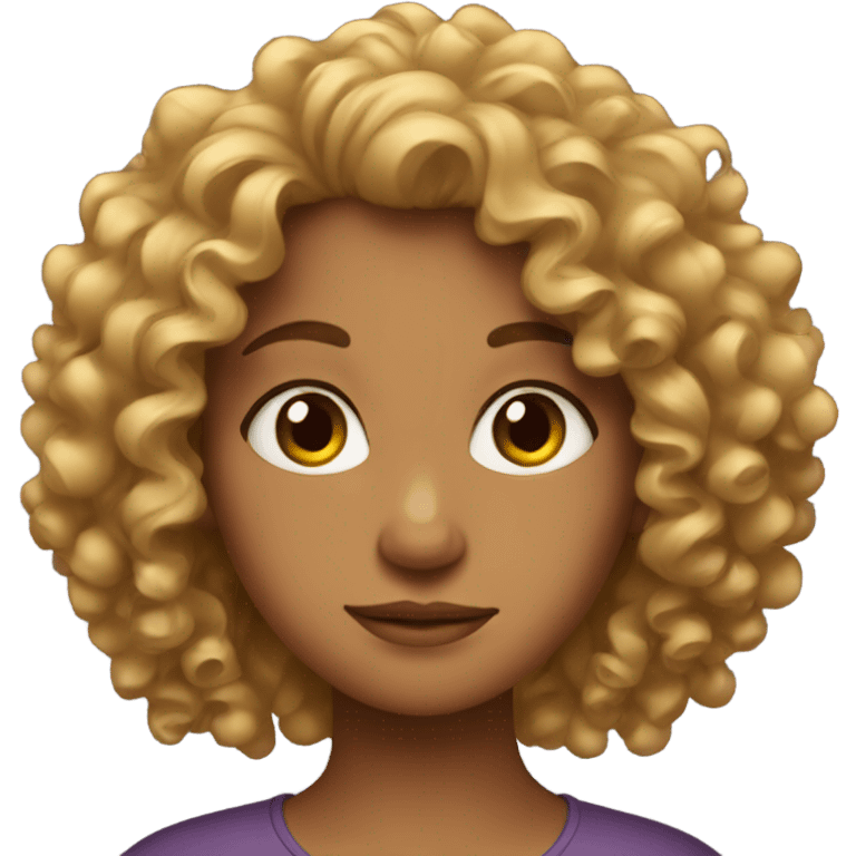 A girl with curly hair  emoji