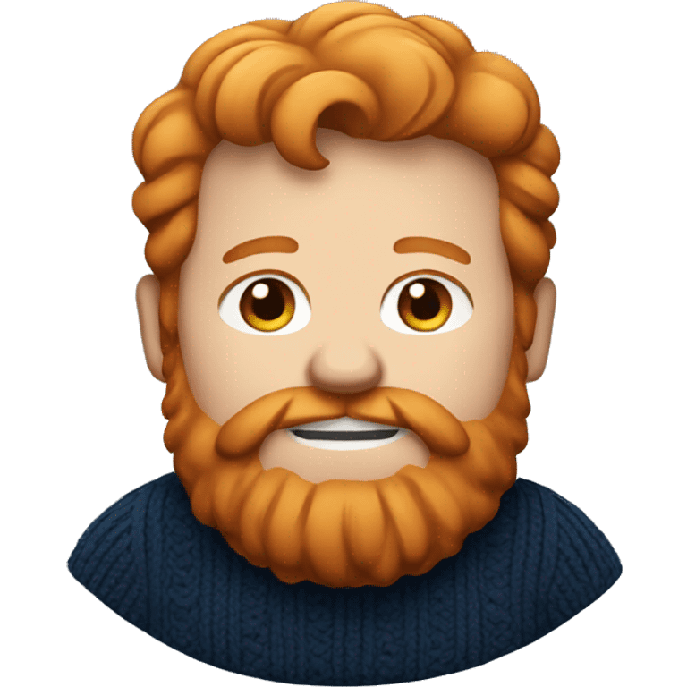 Ginger fat guy with but beard and dark blue sweater emoji