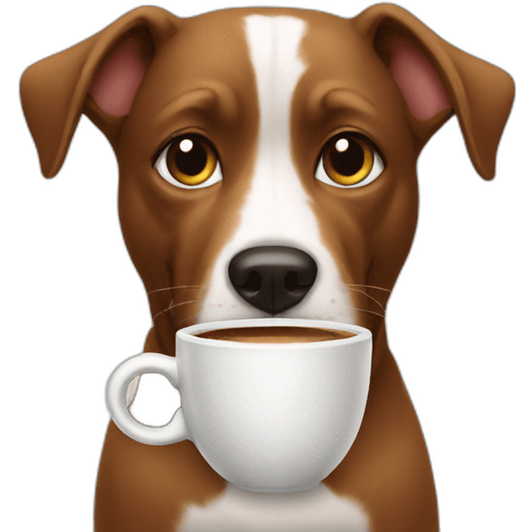 Dog drinking coffee emoji