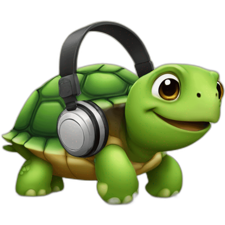 A turtle with an headphone emoji