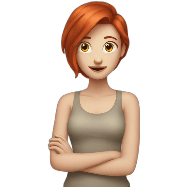 Bad Redhead girl with emoji