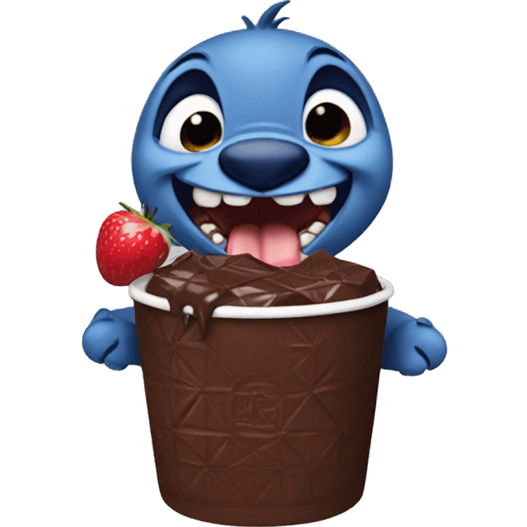 Stitch eating chocolate  emoji