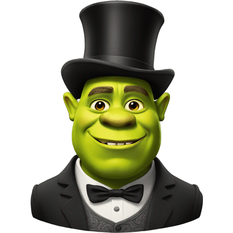 Shrek with a top hat emoji