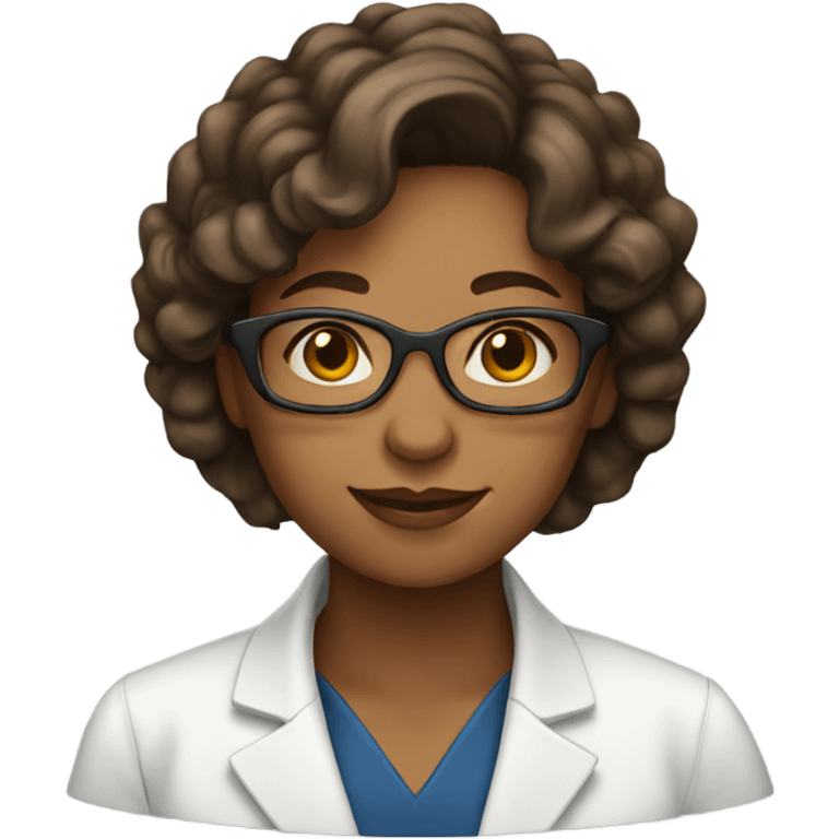 Female brown hair Doctoral graduate emoji