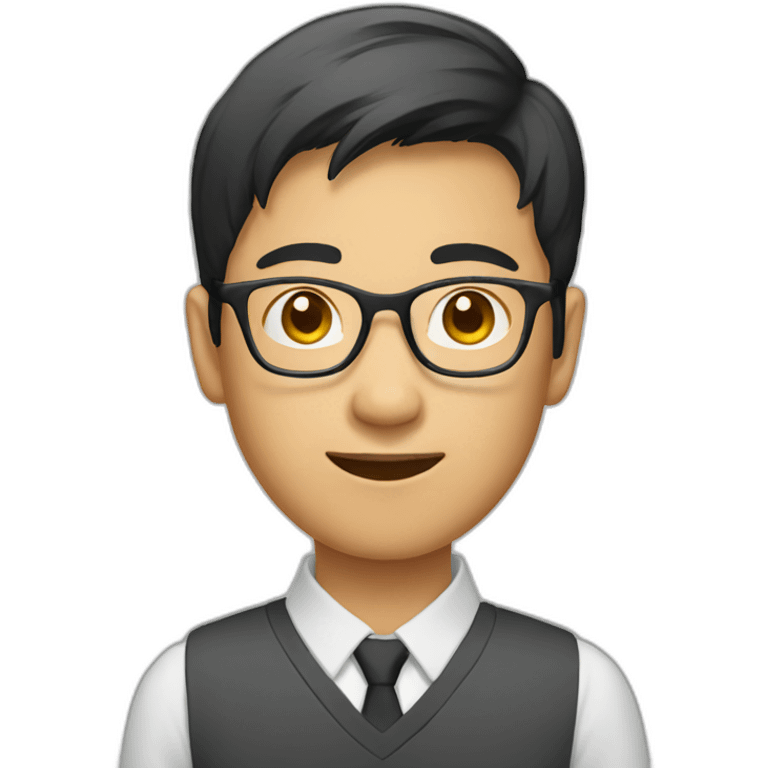 Asian student with glasses emoji