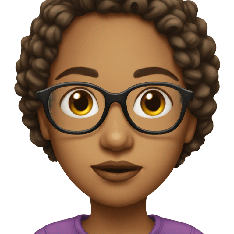 girl with glasses portrait kissing emoji