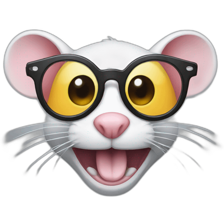 Monster mouse with glasses emoji