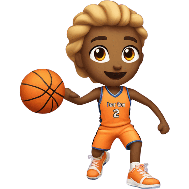 Peaches playing basketball  emoji