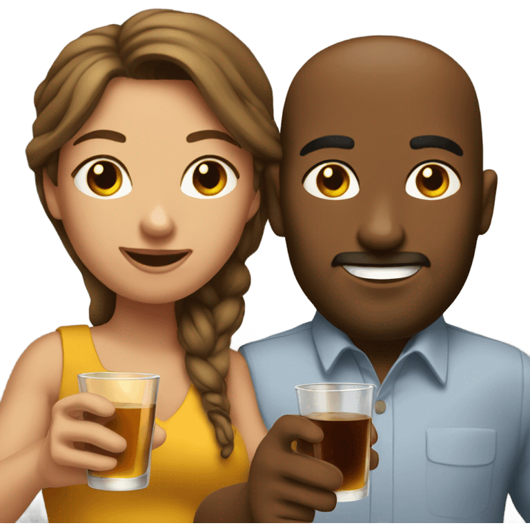 man and woman taking a shot emoji