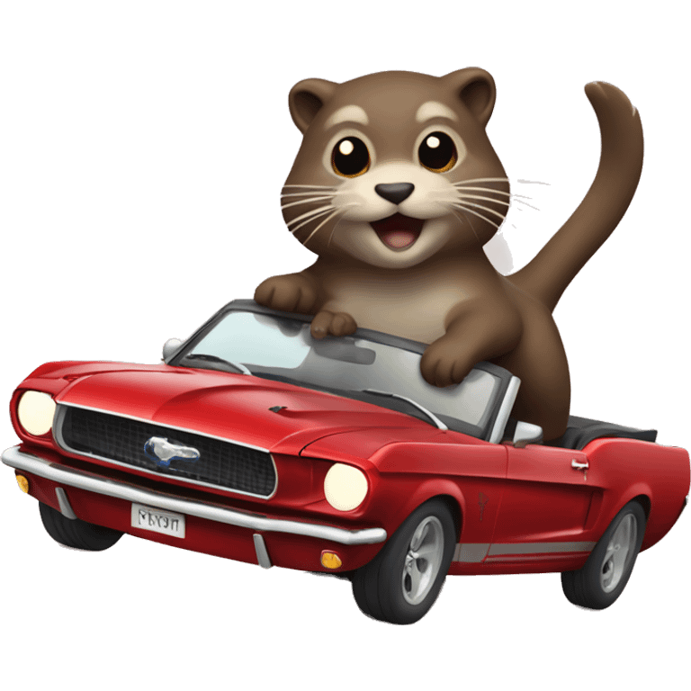 otter driving a mustang cat emoji