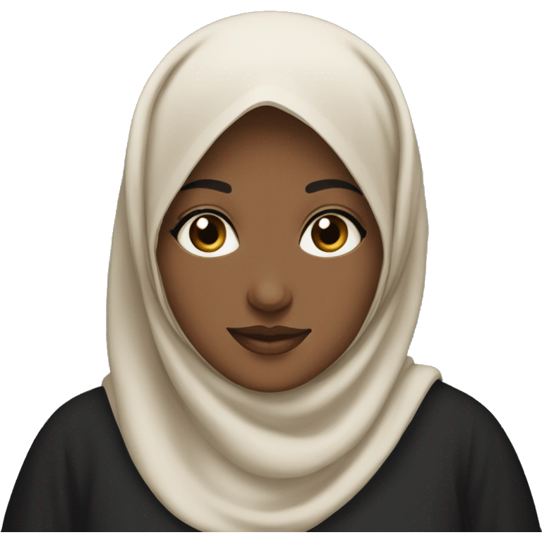 A hijabi girl wearing an abaya emoji