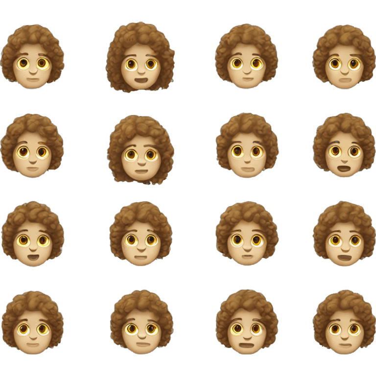 white kid with brown curly mullet emoji