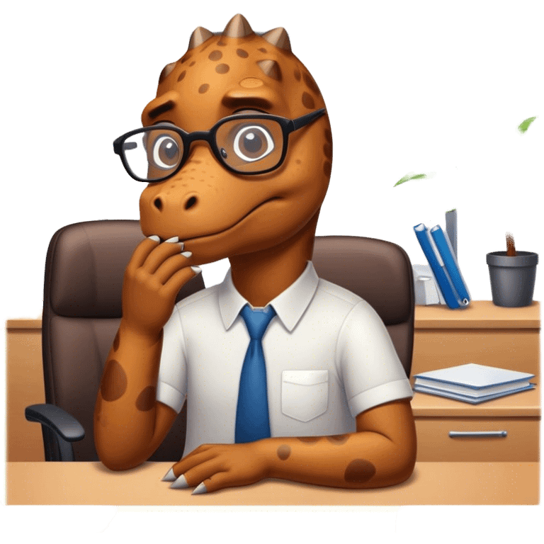 sad office dinosaur emoji