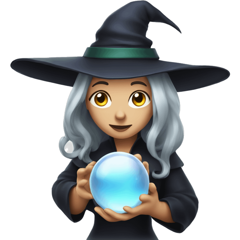 a witch with a glass ball emoji