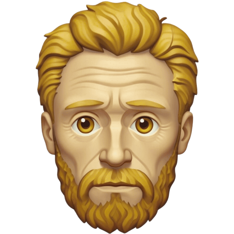 Cinematic Realistic Vincent van Gogh Portrait Emoji, depicted as the iconic artist with expressive brushstrokes and soulful eyes, rendered with rich textured detail and dynamic emotive lighting that captures his creative genius. emoji