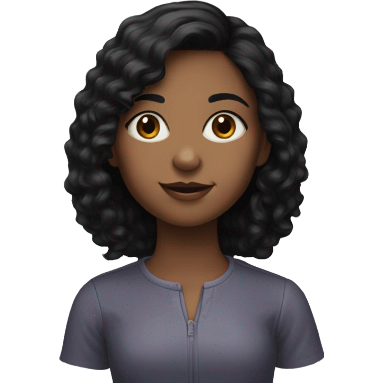 realistic portrait of black-haired girl emoji