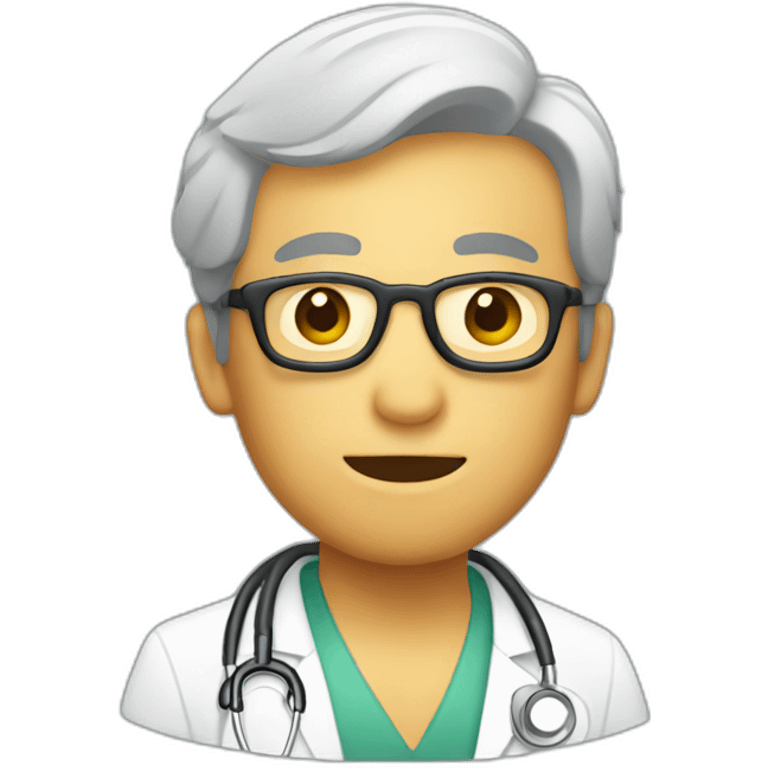 minimalist flat emoji of a dinosaur doctor emoji