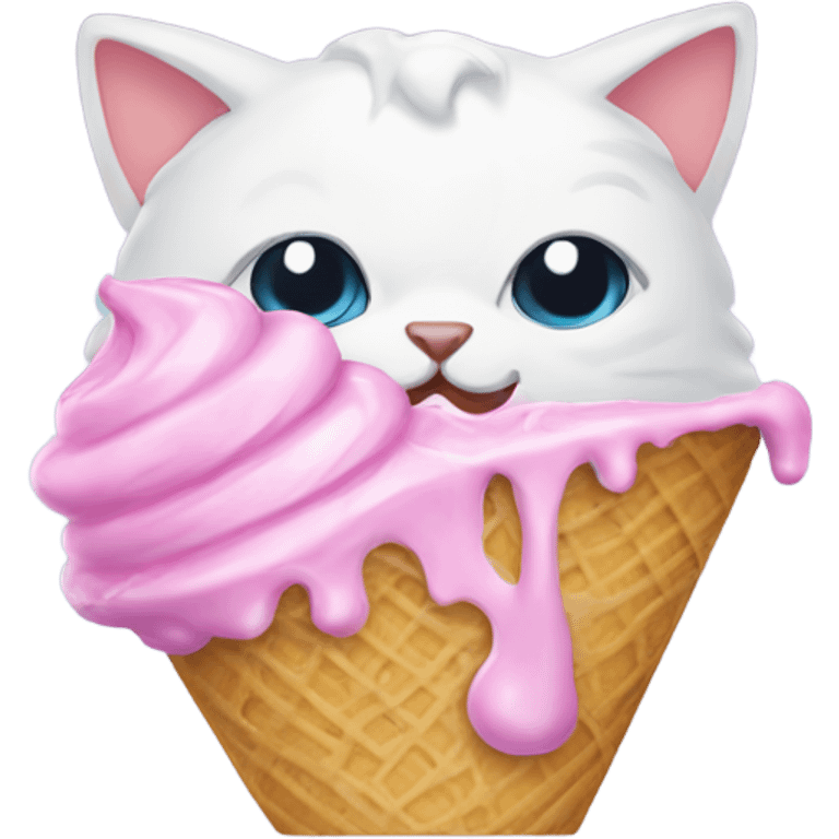 Cat with ice creem emoji