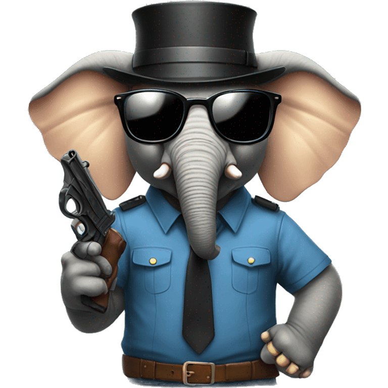 elephant in glasses with guns emoji