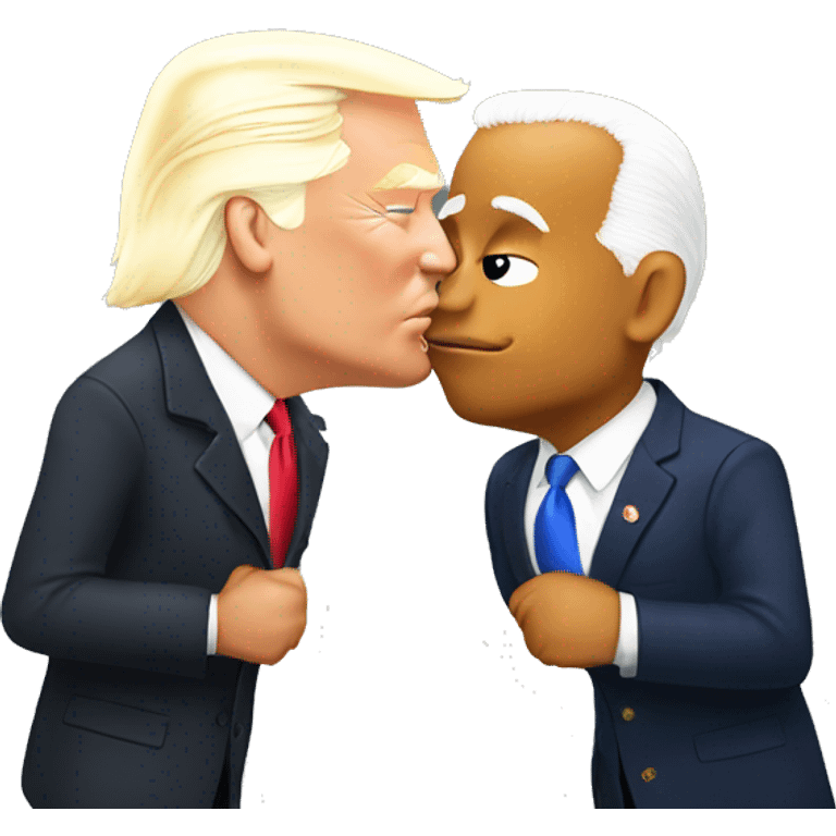 Donald trump kissing Joe Biden  emoji