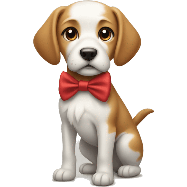 A dog with a bow on its tail emoji