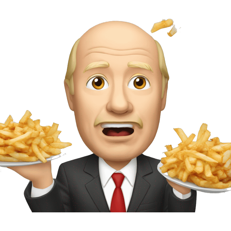 Vladimir Poutine qui mange une poutine  emoji