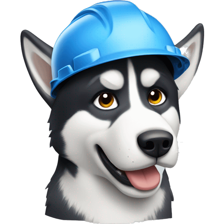 Husky wearing construction helmet  emoji