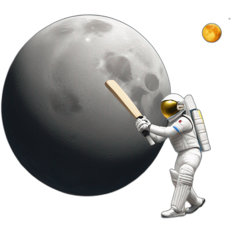 playing cricket on the moon emoji