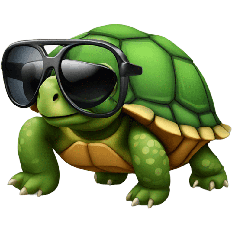 Tortoise with sunglasses  emoji