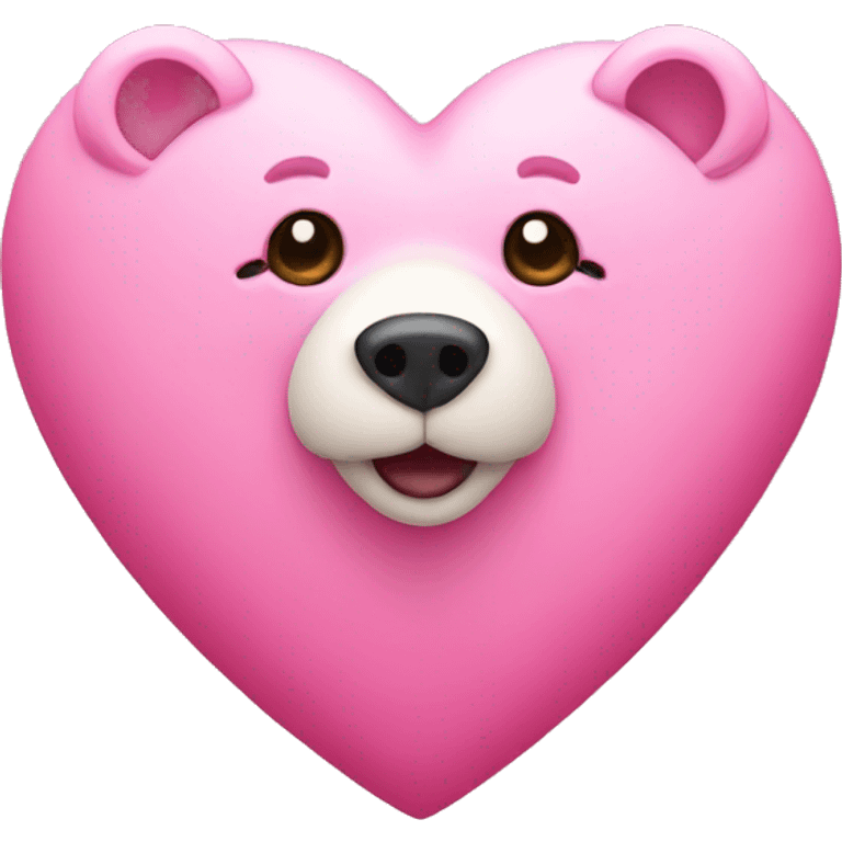 pink heart with a bear emoji