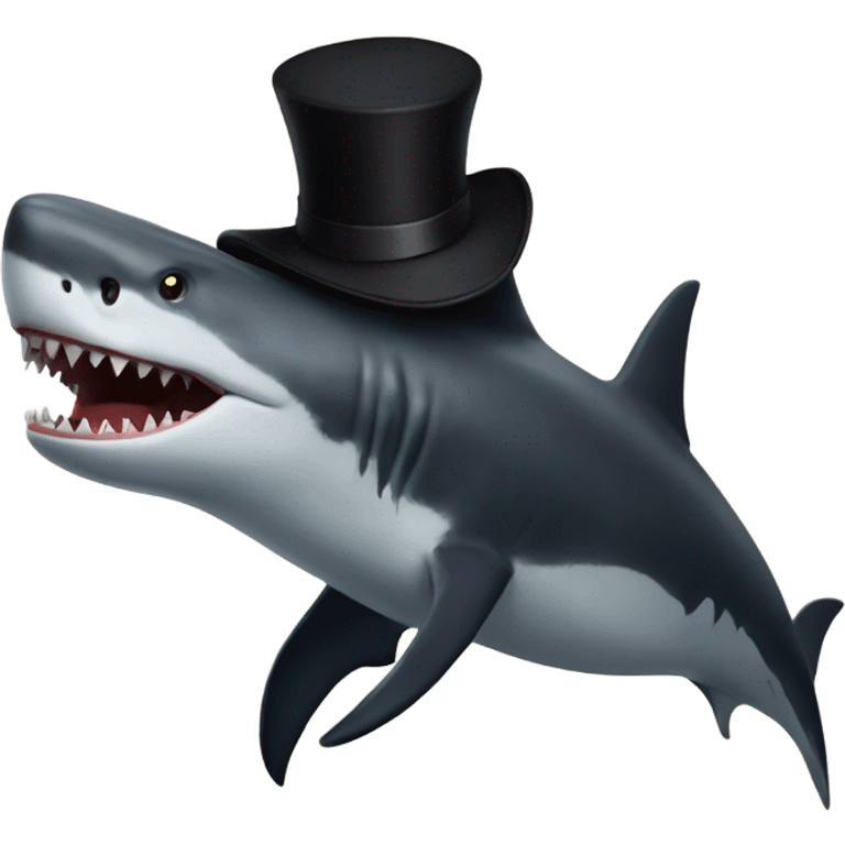 Megaladon wearing black and black top hat  emoji