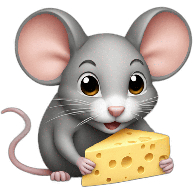 mouse eating cheese emoji