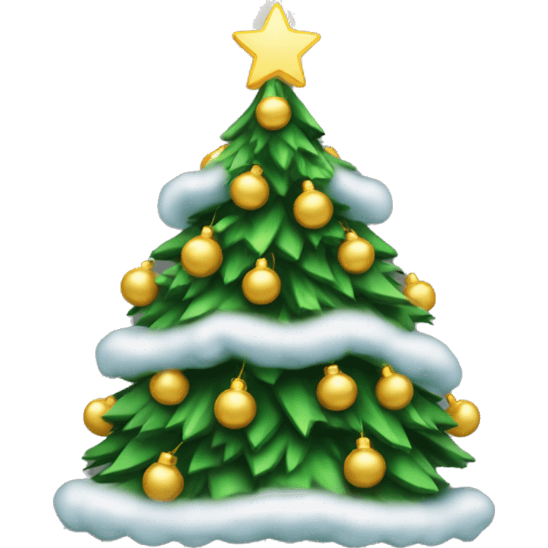 christmas tree lit up by bells emoji