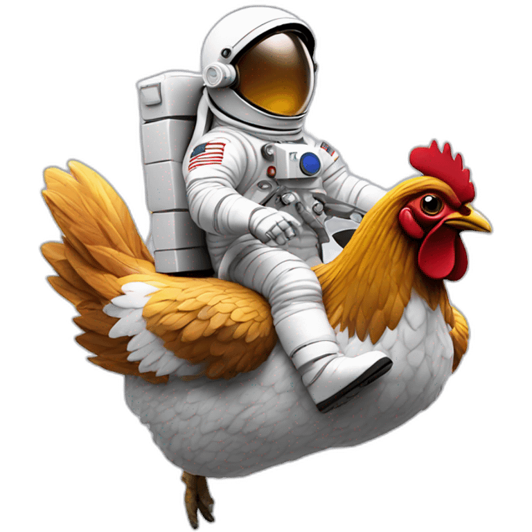 astronaut riding on chicken emoji